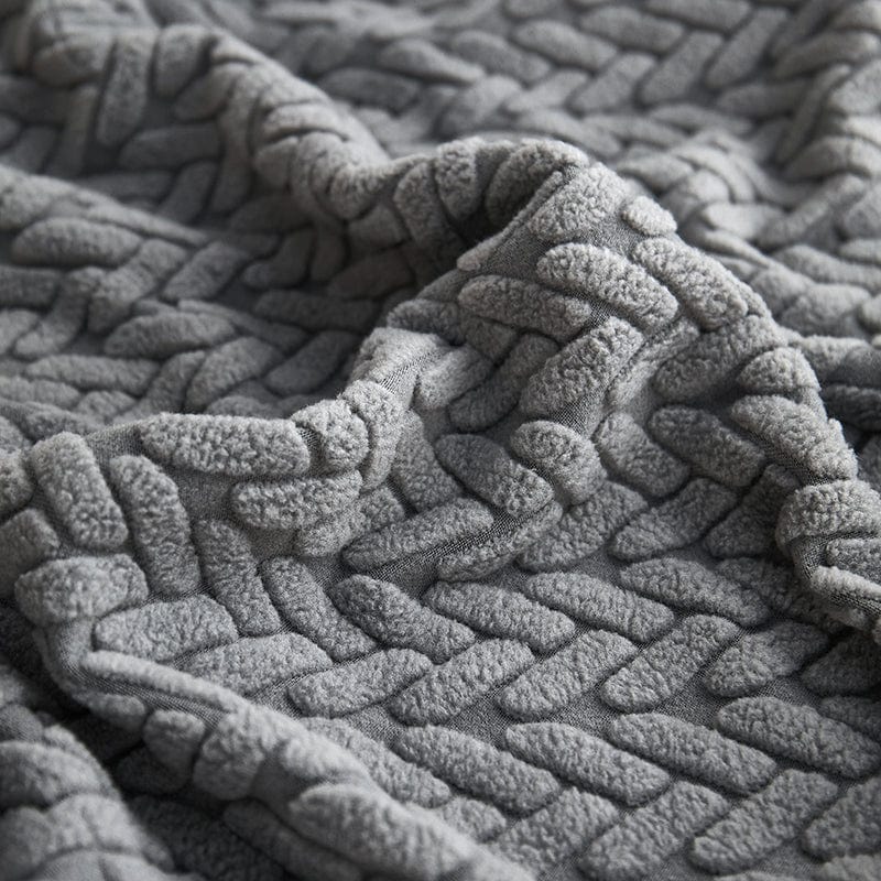 Grigio - Fodera in pile per cuscini di divano - Motivo Wool