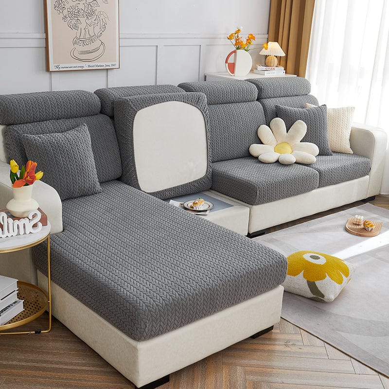 Grigio - Fodera in pile per cuscini di divano - Motivo Wool