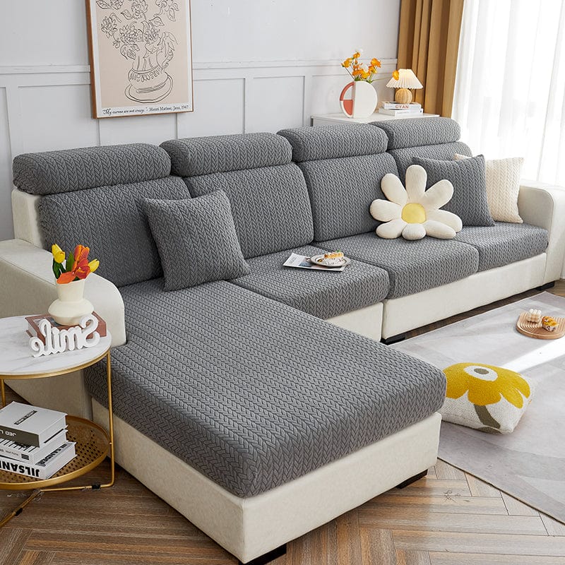 Grigio - Fodera in pile per cuscini di divano - Motivo Wool