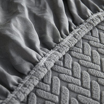 Grigio - Fodera in pile per cuscini di divano - Motivo Wool