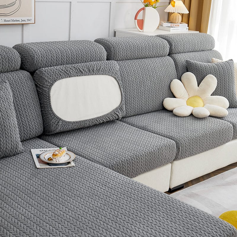 Grigio - Fodera in pile per cuscini di divano - Motivo Wool