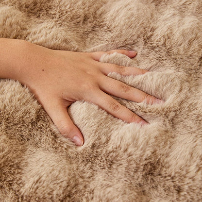 Beige Camel - Fodera per divano antiscivolo Lusso in Pelliccia Sintetica Molletonnée