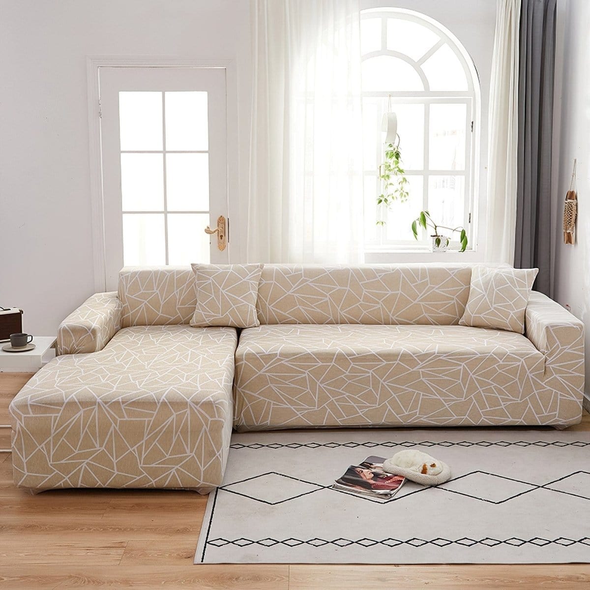 Beige Desert - Fodera per divano elasticizzata