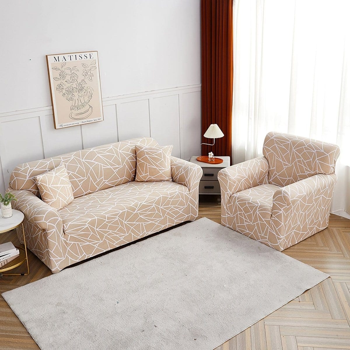 Beige Desert - Fodera per divano elasticizzata