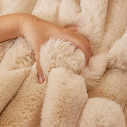 Beige - Fodera per divano antiscivolo Lusso in Pelliccia Sintetica