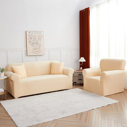 Beige - Fodera per divano elasticizzata