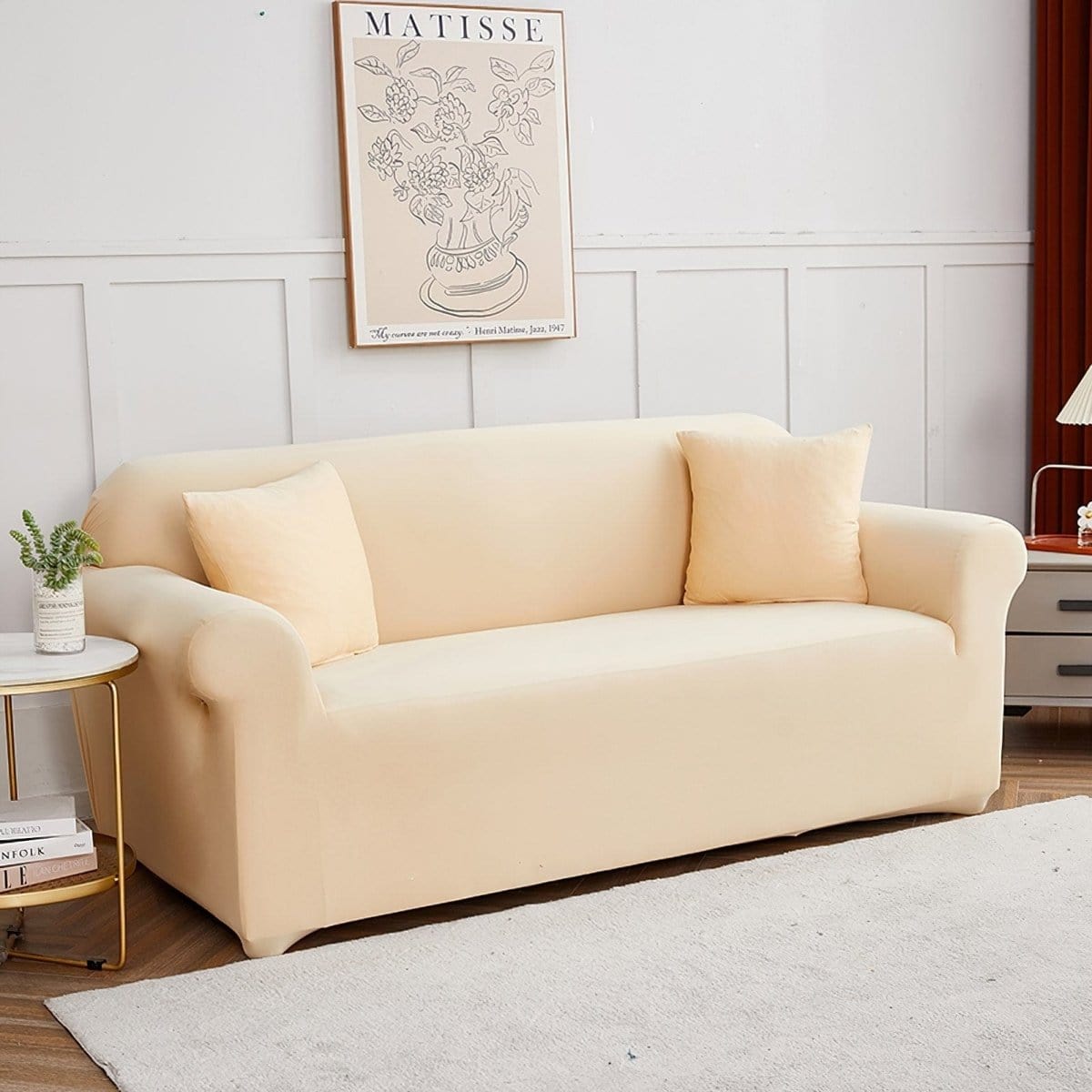 Beige - Fodera per divano elasticizzata