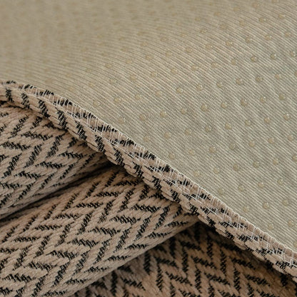 Beige Taupe - Fodera per divano antiscivolo in Tessuto Spina di pesce