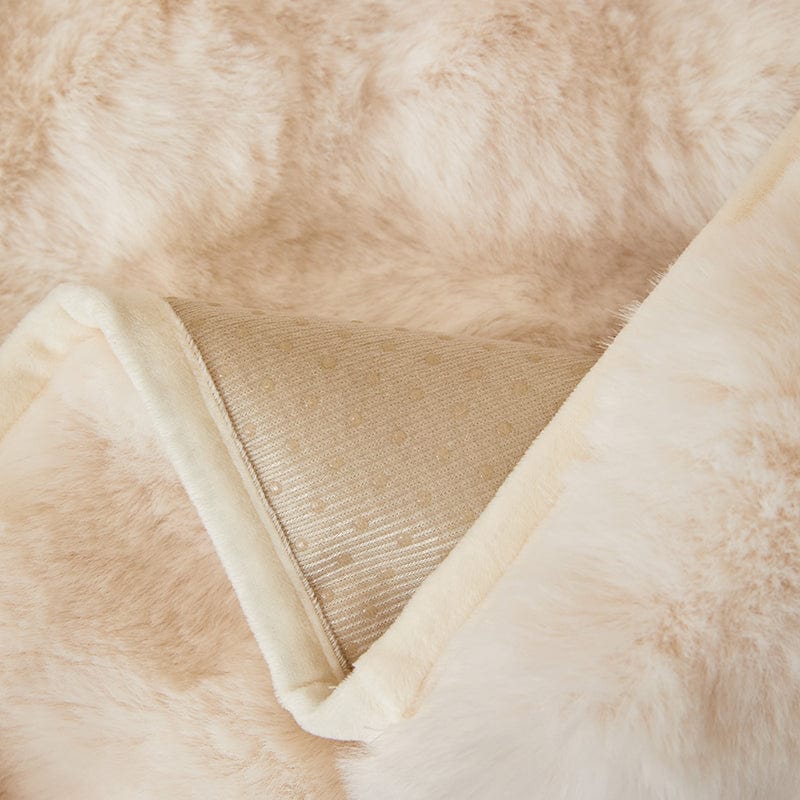 Bianco Crème - Fodera per divano antiscivolo Lusso in Pelliccia Sintetica Molletonnée