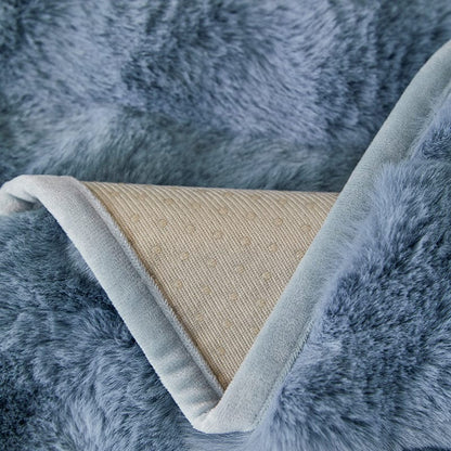 Blu - Fodera per divano antiscivolo Lusso in Pelliccia Sintetica Molletonnée
