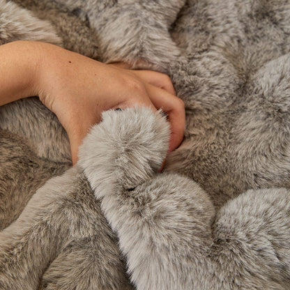 Grigio chiaro - Fodera per divano antiscivolo Lusso in Pelliccia Sintetica Molletonnée
