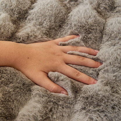 Grigio chiaro - Fodera per divano antiscivolo Lusso in Pelliccia Sintetica Molletonnée