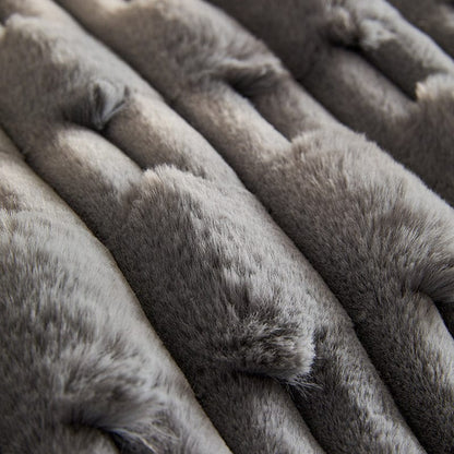 Grigio scuro - Fodera per divano antiscivolo Lusso in Pelliccia Sintetica Spessa