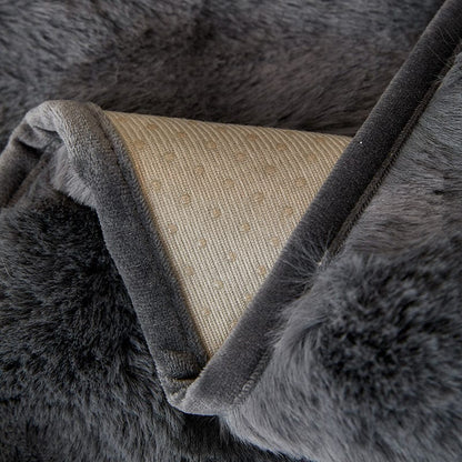 Grigio - Fodera per divano antiscivolo Lusso in Pelliccia Sintetica Molletonnée
