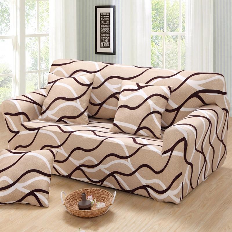 Beige Wave - Fodera per divano elasticizzata