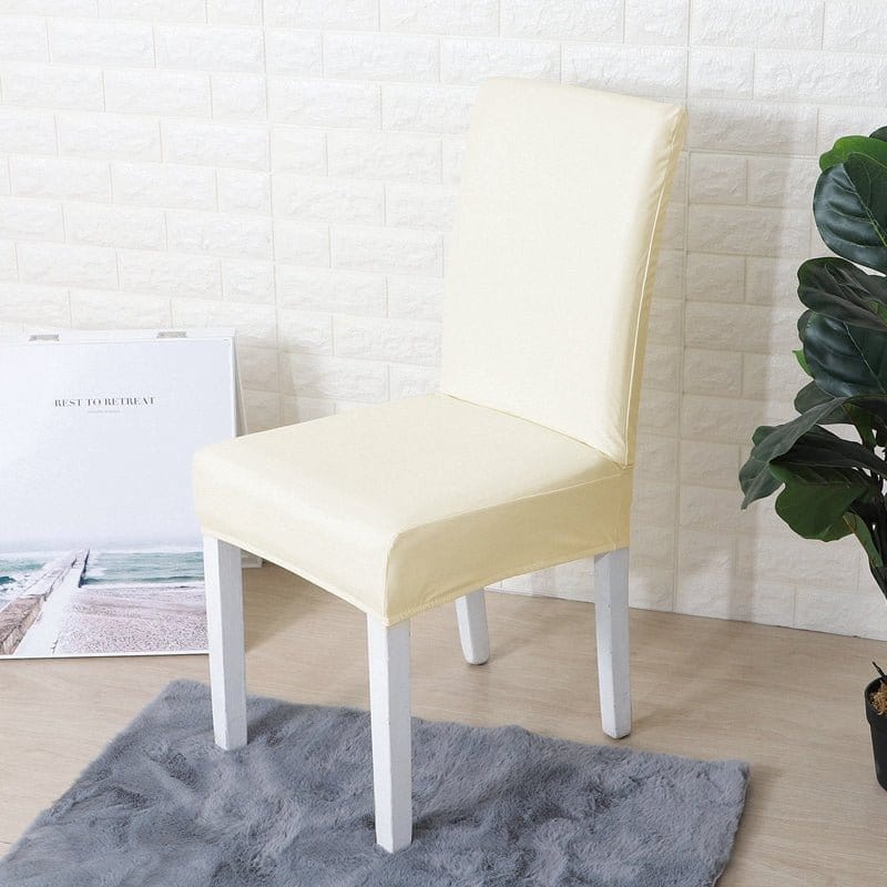 Bianco panna - Fodera Elasticizzata di Sedia in Similpelle Impermeabile