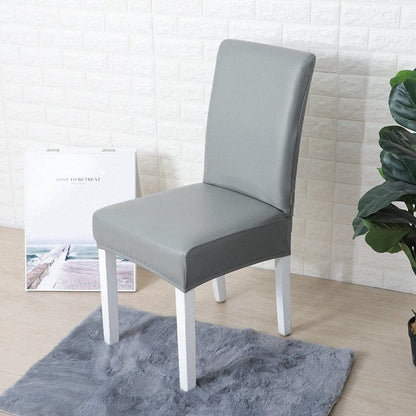 Grigio - Fodera Elasticizzata di Sedia in Similpelle Impermeabile