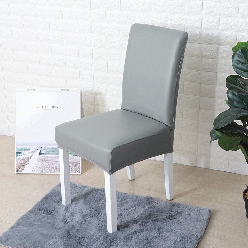 Grigio - Fodera Elasticizzata di Sedia in Similpelle Impermeabile