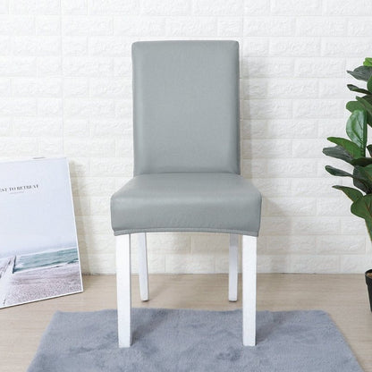 Grigio - Fodera Elasticizzata di Sedia in Similpelle Impermeabile