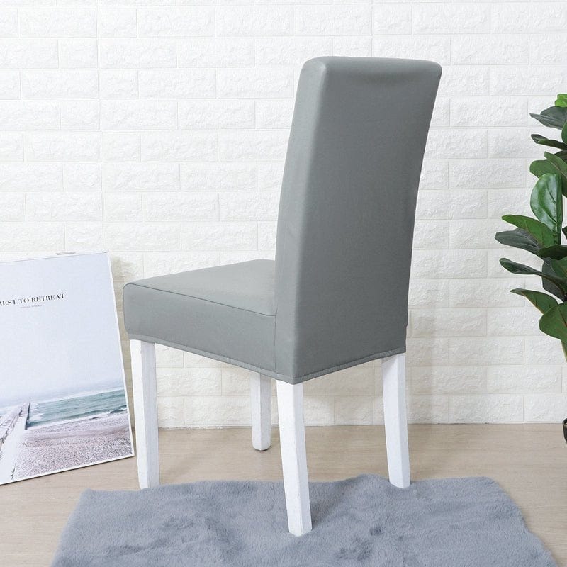 Grigio - Fodera Elasticizzata di Sedia in Similpelle Impermeabile