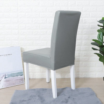 Grigio - Fodera Elasticizzata di Sedia in Similpelle Impermeabile