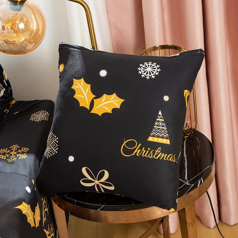 Nero Christmas - 2 pezzi - Fodere elasticizzate per cuscino 45X45cm