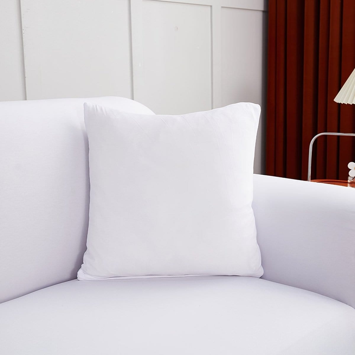 Bianco - 2 pezzi - Fodere elasticizzate per cuscino 45X45cm