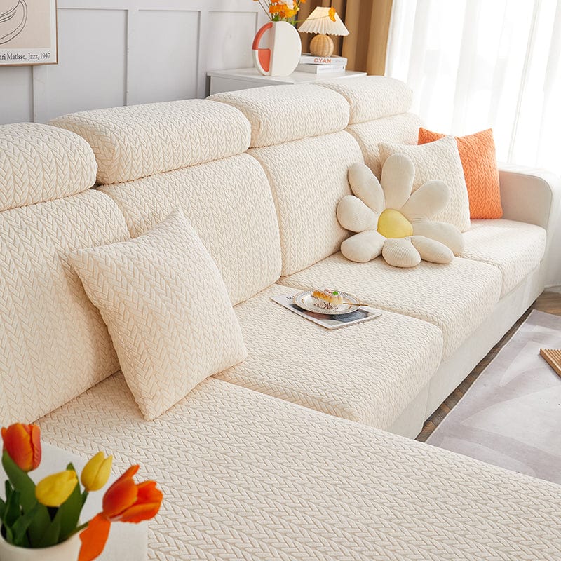 Bianco panna Motivo Wool - 1 pezzo - Fodere di Cuscino 45x45cm