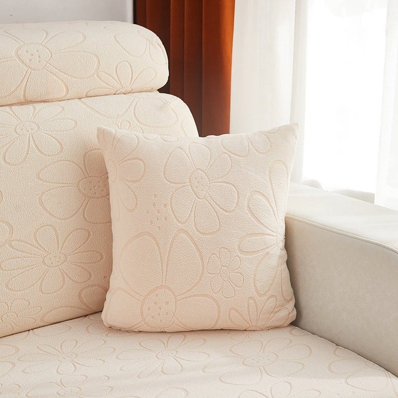 Bianco panna Rosa - 2 pezzi - Fodere Pile Elasticizzate di Cuscino 45 CM X 45 CM - Motivo Flower