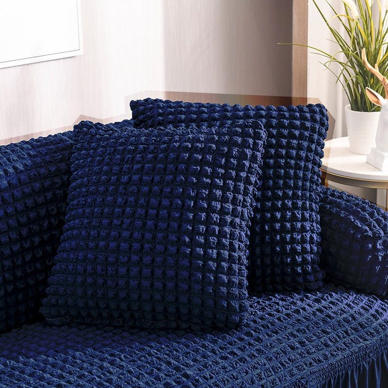 Blu - 2 pezzi - Fodere elasticizzate per cuscino 45X45cm ( Jupe )