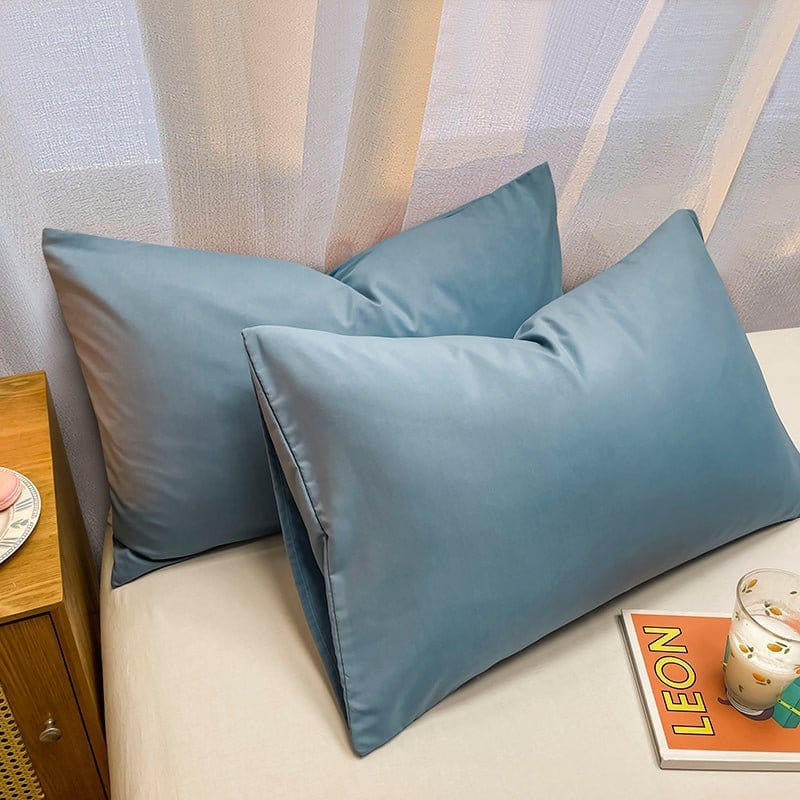 Azzurro cielo - 2 pezzi - Fodere di Cuscino 48x72cm