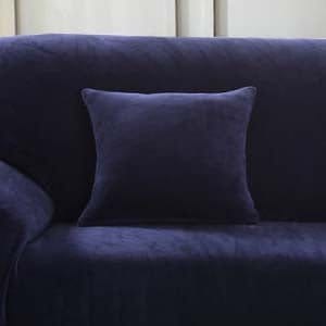 Blu marine - 2 pezzi - Fodere in Velluto Elasticizzate di Cuscino 45 CM X 45 CM