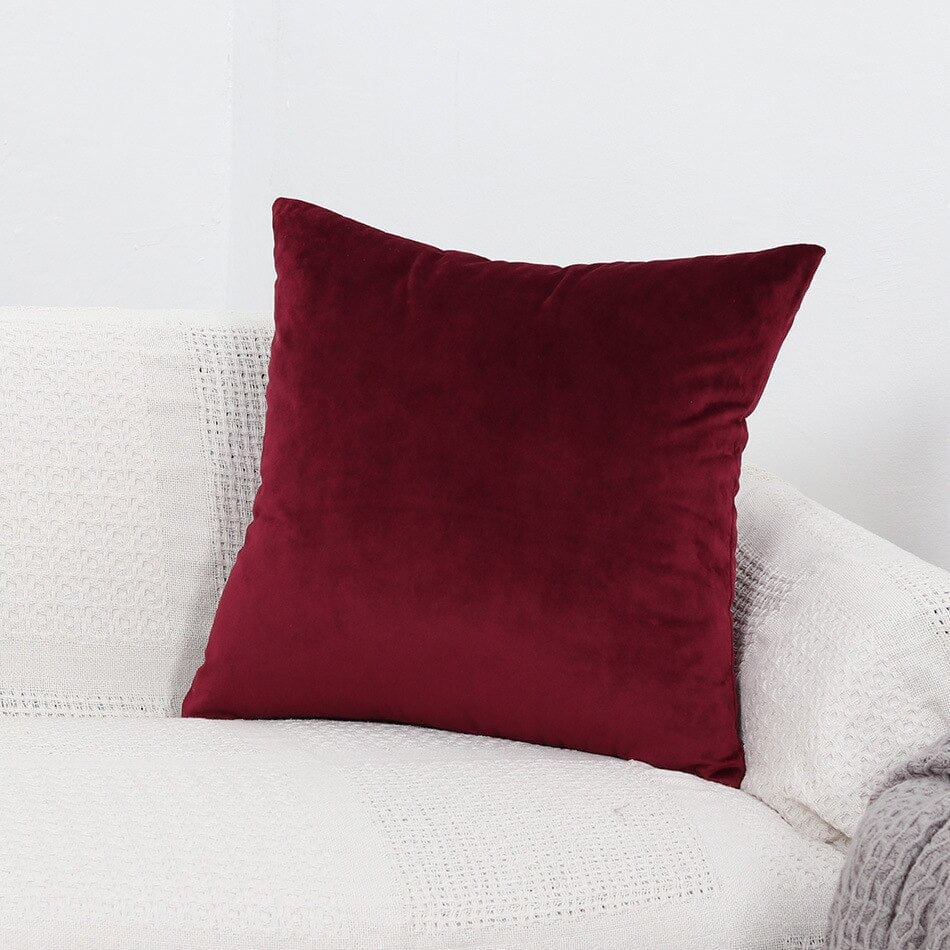 Bordeaux - 2 pezzi - Fodere in Velluto Elasticizzate di Cuscino 45 CM X 45 CM