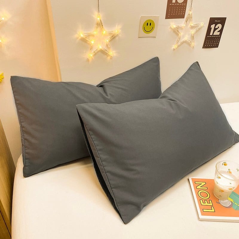 Grigio - 2 pezzi - Fodere di Cuscino 48x72cm