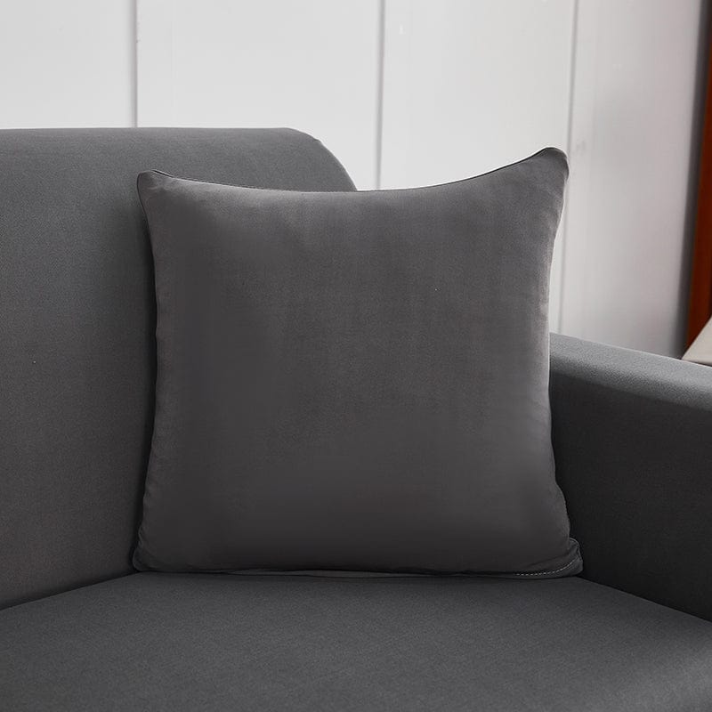 Grigio anthracite - 2 pezzi - Fodere elasticizzate per cuscino 45X45cm