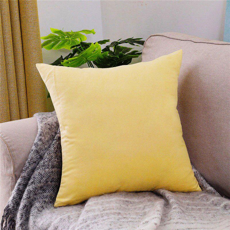Giallo - 2 pezzi - Fodere elasticizzate per cuscino 45X45cm
