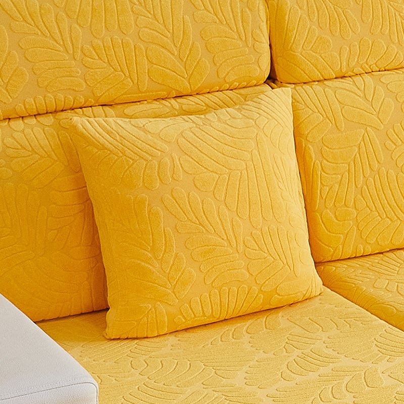 Giallo Motivo Palma - 1 pezzo - Fodere di Cuscino 45x45cm