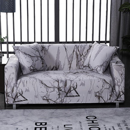 Bianco Marbré - 2 pezzi - Fodere elasticizzate per cuscino 45X45cm