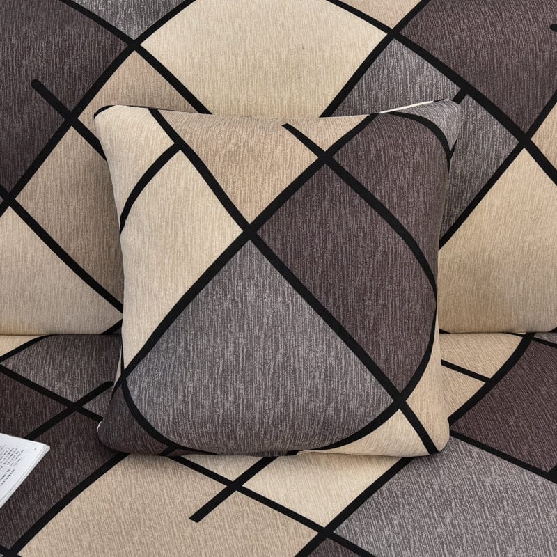 Marrone Nalla - 2 pezzi - Fodere elasticizzate per cuscino 45X45cm