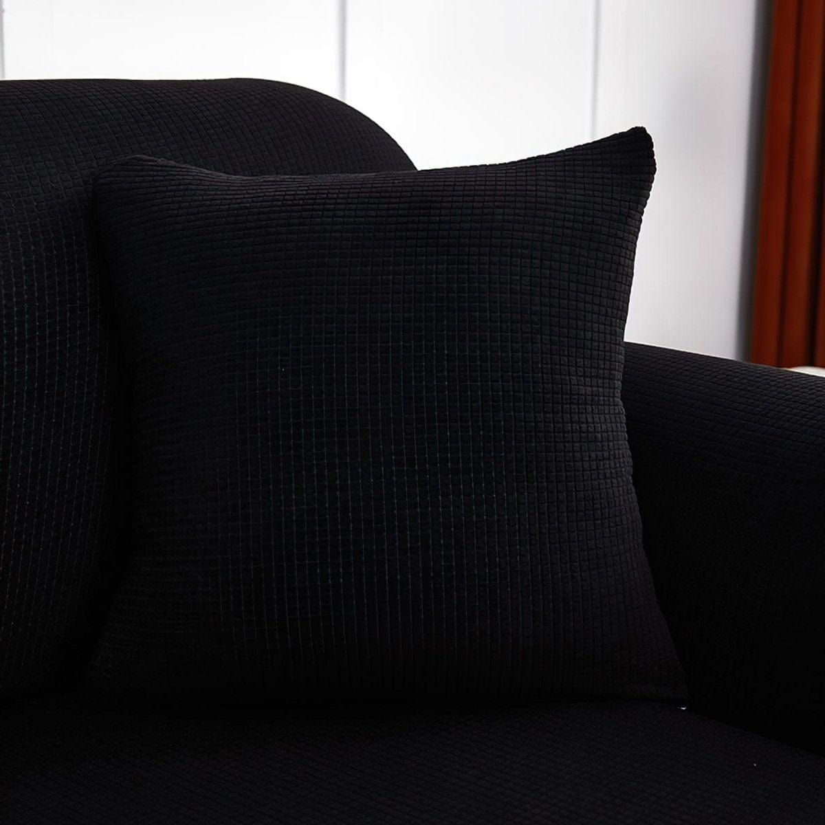 Nero - 1 pezzo - Fodera idrorepellente per cuscino 45X45cm