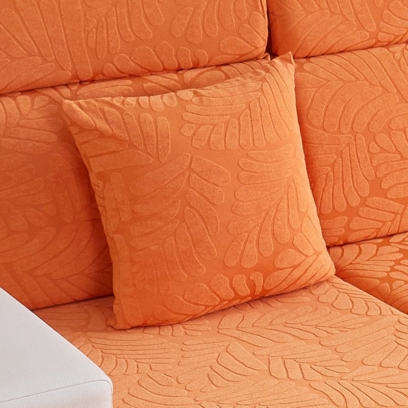 Arancione Motivo Palma - 1 pezzo - Fodere di Cuscino 45x45cm
