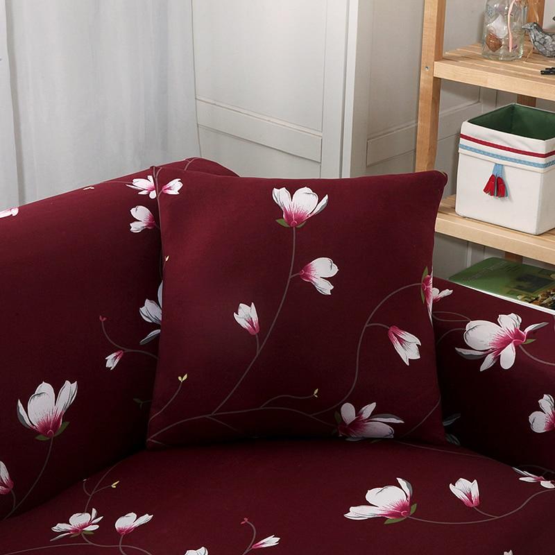 Bordeaux Flower - 1 pezzo - Fodere elasticizzate per cuscino 45X45cm