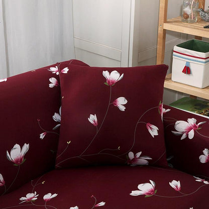 Bordeaux Flower - 1 pezzo - Fodere elasticizzate per cuscino 45X45cm