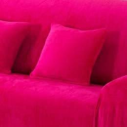 Rosa - 2 pezzi - Fodere in Velluto Elasticizzate di Cuscino 45 CM X 45 CM
