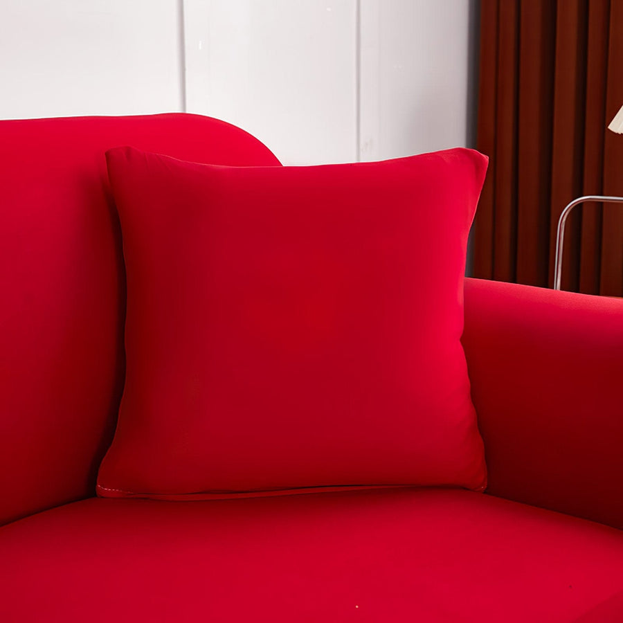 Rosso - 2 pezzi - Fodere Elasticizzate di Cuscino 45 CM X 45 CM