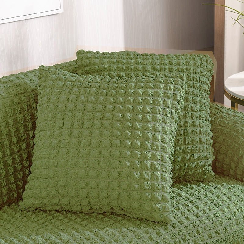 Verde - 2 pezzi - Fodere Elasticizzate di Cuscino 45 CM X 45 CM ( Jupe )