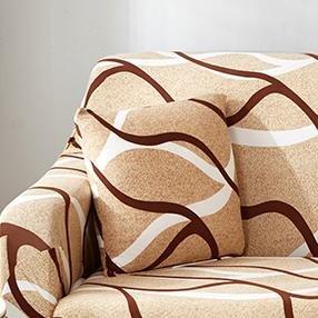 Beige Wave - 2 pezzi - Fodere elasticizzate per cuscino 45X45cm