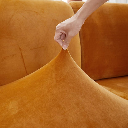 Arancione - Fodera in Velluto per Cuscino di Divano
