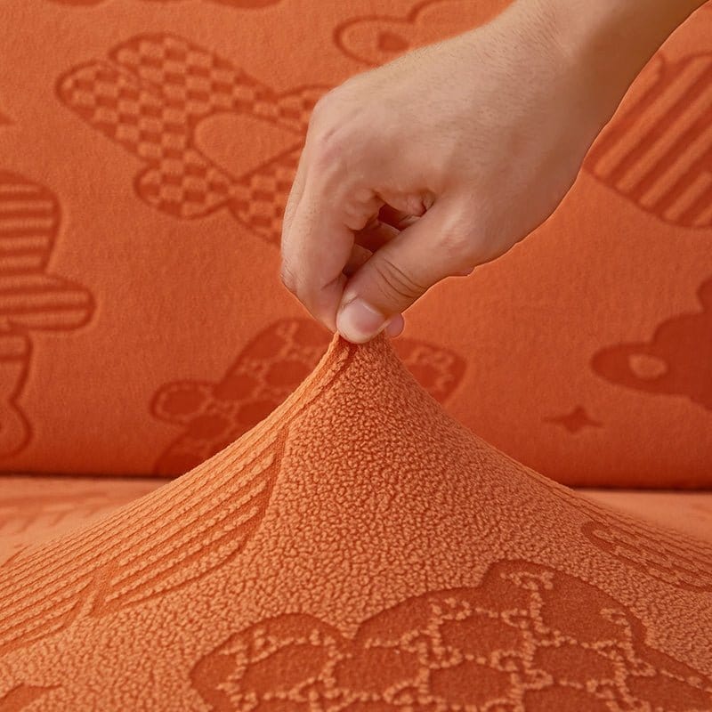 Arancione - Fodera in pile per cuscini di divano - Motivo Bear