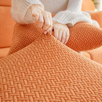 Arancione - Fodera in pile per cuscini di divano - Motivo Laine